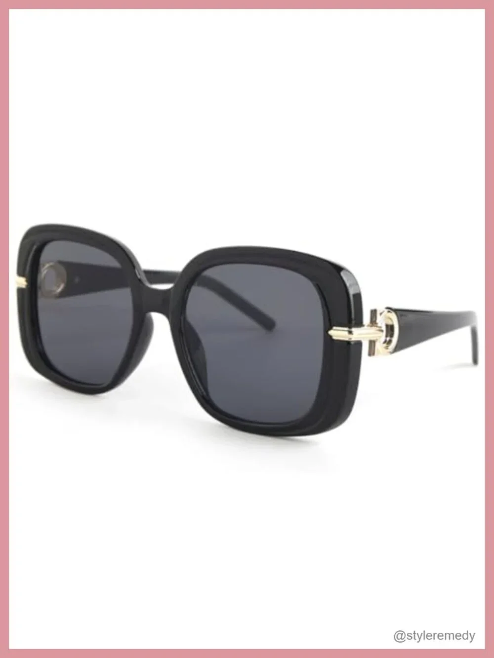 Oversized Square Sunglasses UV400 Plastic+Metal Frame